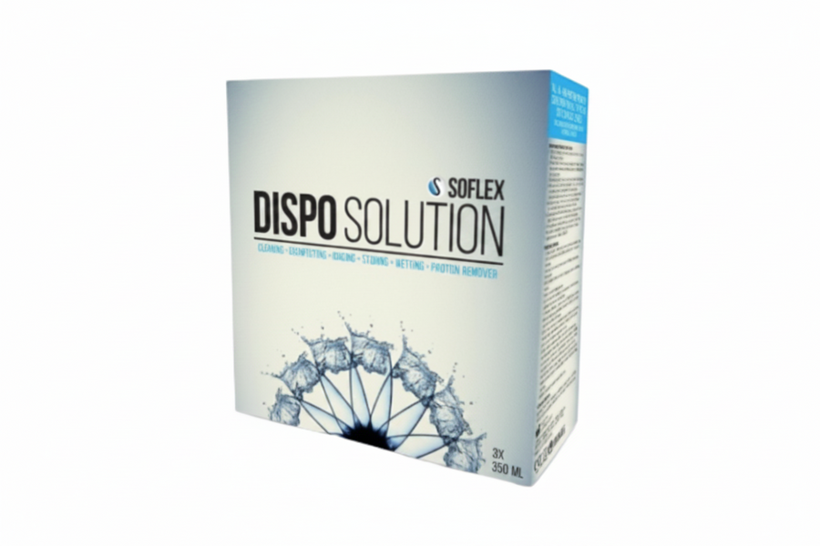 Dispo -שלישית תמיסה רב תכלית לעדשות מגע