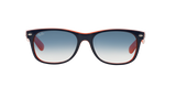 Ray-Ban New Wayfarer RB2132 Sunglasses – Blue on Orange / Clear Gradient Blue Lenses (789/3F) – 2