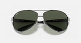 The Ray-Ban RB3386 004/71 Frame Polished Gunmetal Lenses Dark Green