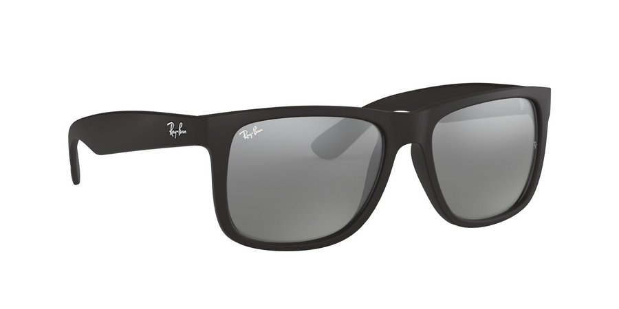 Ray-Ban Justin Color Mix RB4165 Sunglasses – Matte Rubber Black / Grey Mirror Silver Lenses (622/6G)
