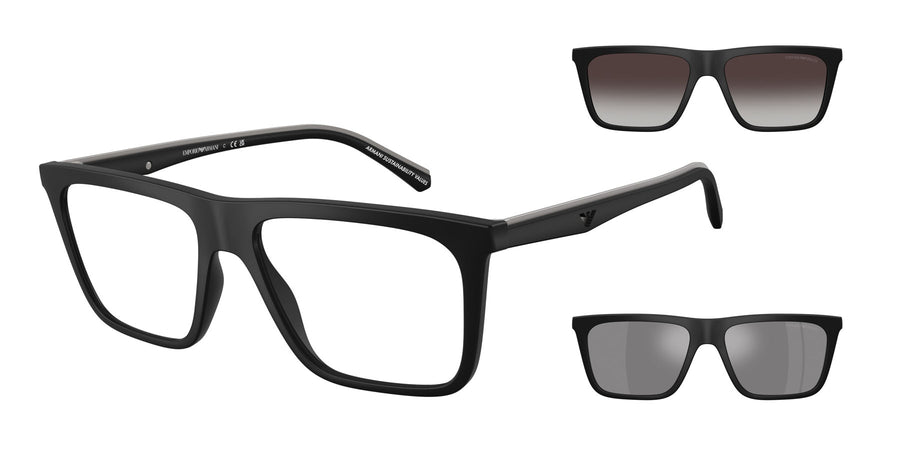 Emporio Armani EA4258 Eyeglasses with Sun Clip-On – Matte Black (5001/1W) – 4