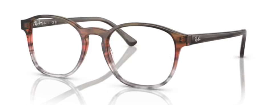 Ray-Ban RX5417 Eyeglasses – Striped Brown & Red (8251)