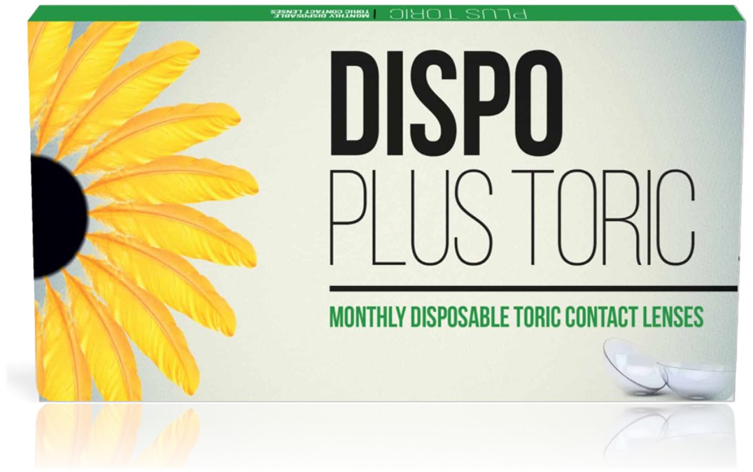 Dispo Plus Toric – עדשות מגע חודשיות עם צילינדר, אריזת 6 עדשות