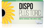 Dispo Plus Toric – עדשות מגע חודשיות עם צילינדר, אריזת 6 עדשות