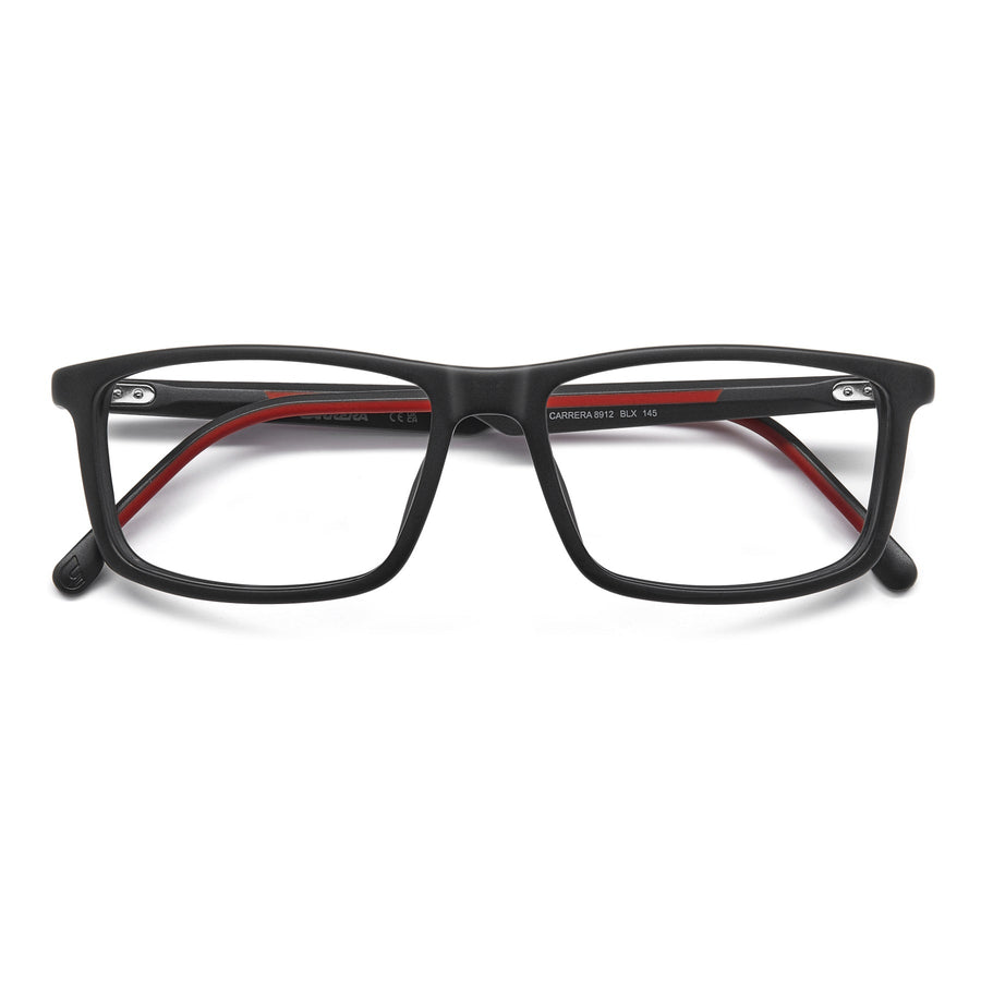 Carrera 8912 Eyeglasses – Matte Black / Red (BLX)
