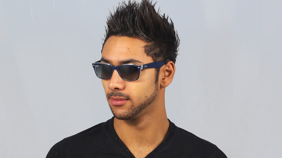 Sunglasses Ray-Ban New wayfarer RB2132 6053/71 52-18 Blue
